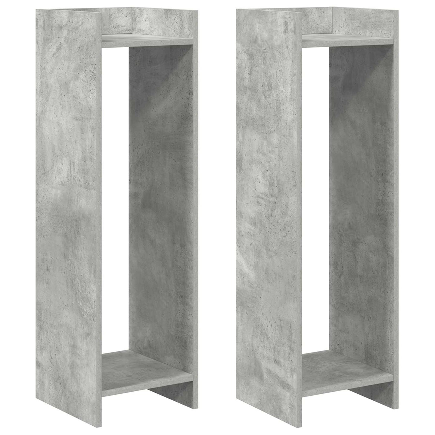 Augalų stovas su lentyna 2 pcs Betono Pilka 30 x 30 x 100 cm