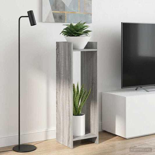 Augalų stovas su lentyna 2 pcs Pilka Sonoma 30 x 30 x 100 cm