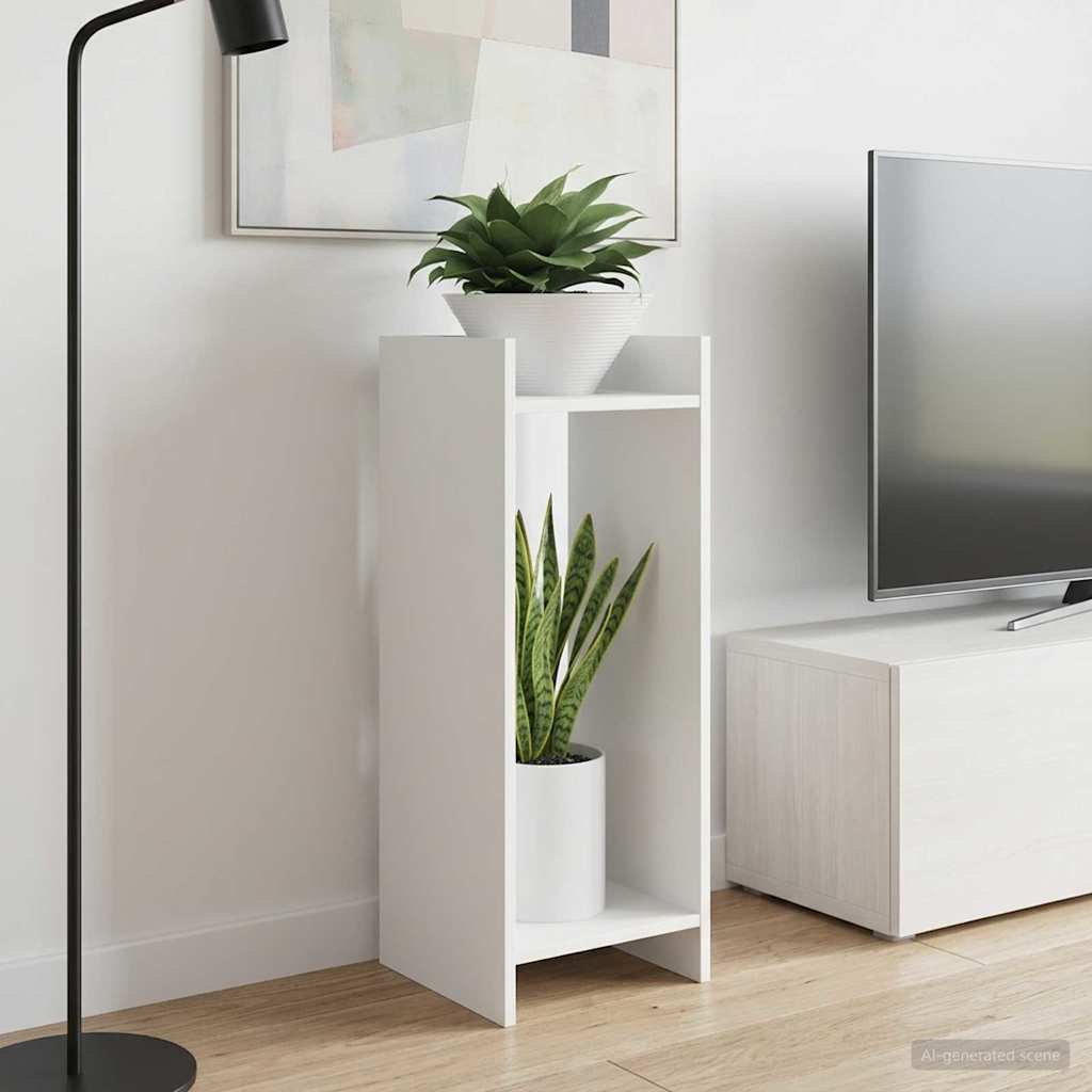 Augalų stovas 2 pcs Baltas 30 x 30 x 80 cm Dirbtinė mediena