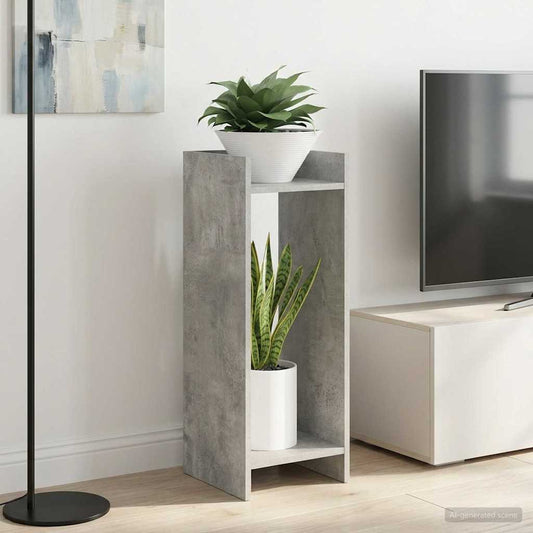 Augalų stovas su lentyna 2 pcs Betono Pilka 30 x 30 x 80 cm
