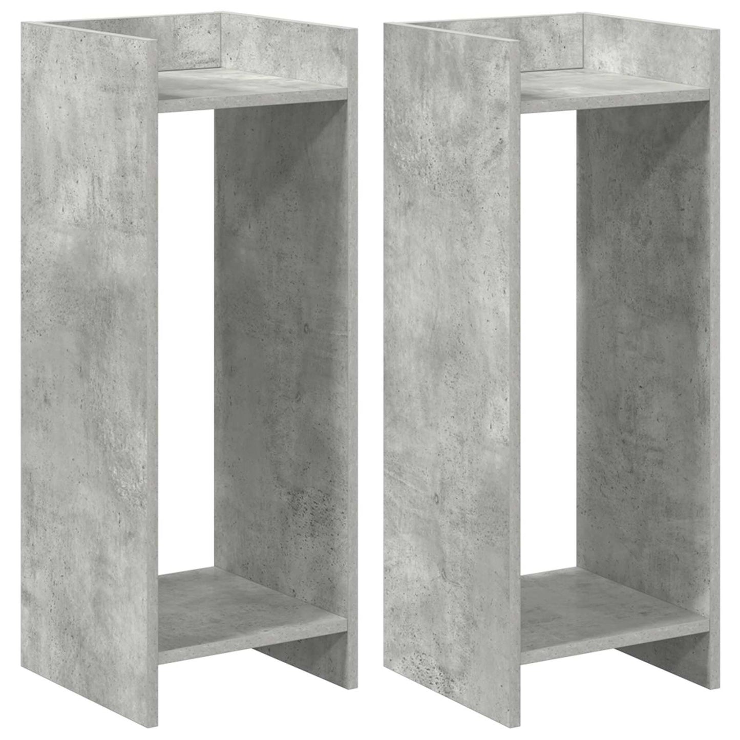 Augalų stovas su lentyna 2 pcs Betono Pilka 30 x 30 x 80 cm