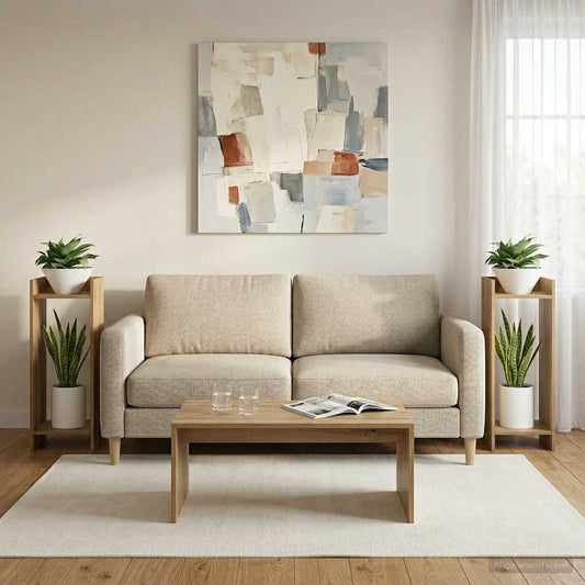 Augalų stovas su lentyna 2 pcs Amatinė Ąžuolas 30 x 30 x 80 cm