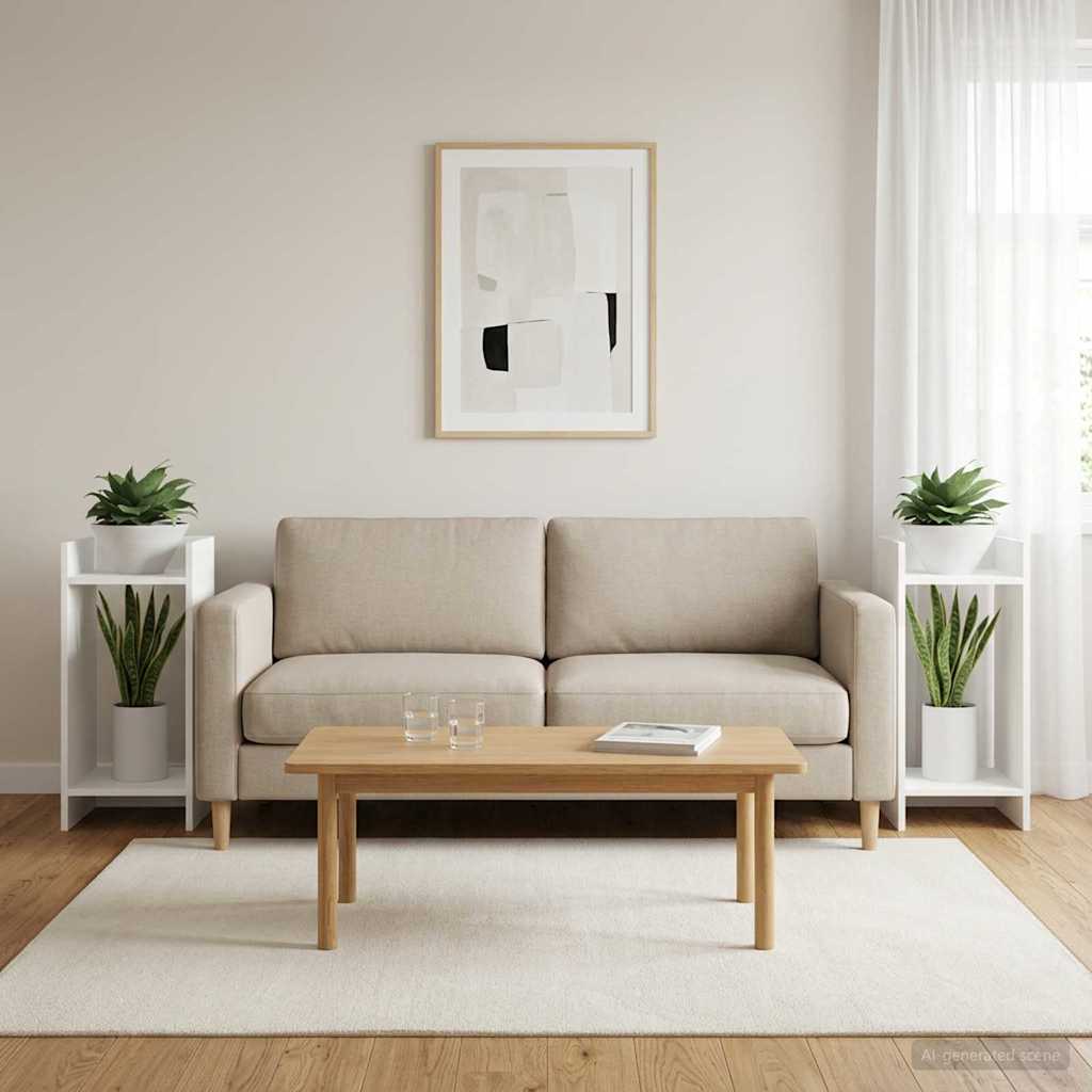 Augalų stovas 2 pcs Baltas 30 x 30 x 60 cm Dirbtinė mediena