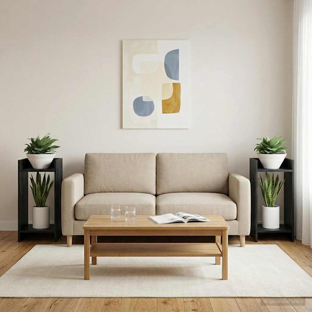 Augalų stovas Juodas Ąžuolas 30 x 30 x 60 cm Dirbtinė mediena
