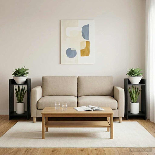 Augalų stovas Juodas Ąžuolas 30 x 30 x 60 cm Dirbtinė mediena