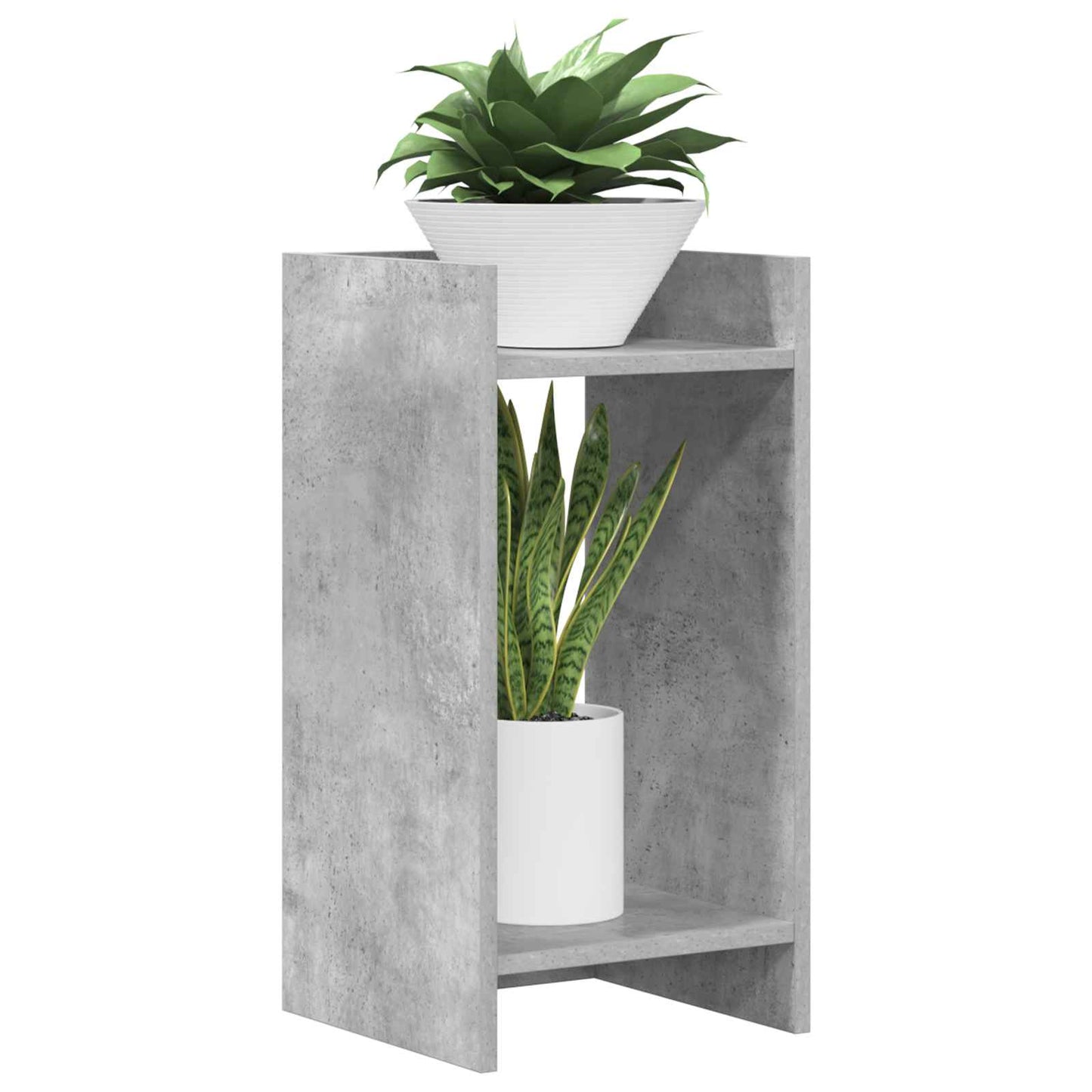 Augalų stovas su lentyna 2 pcs Betono Pilka 30 x 30 x 60 cm