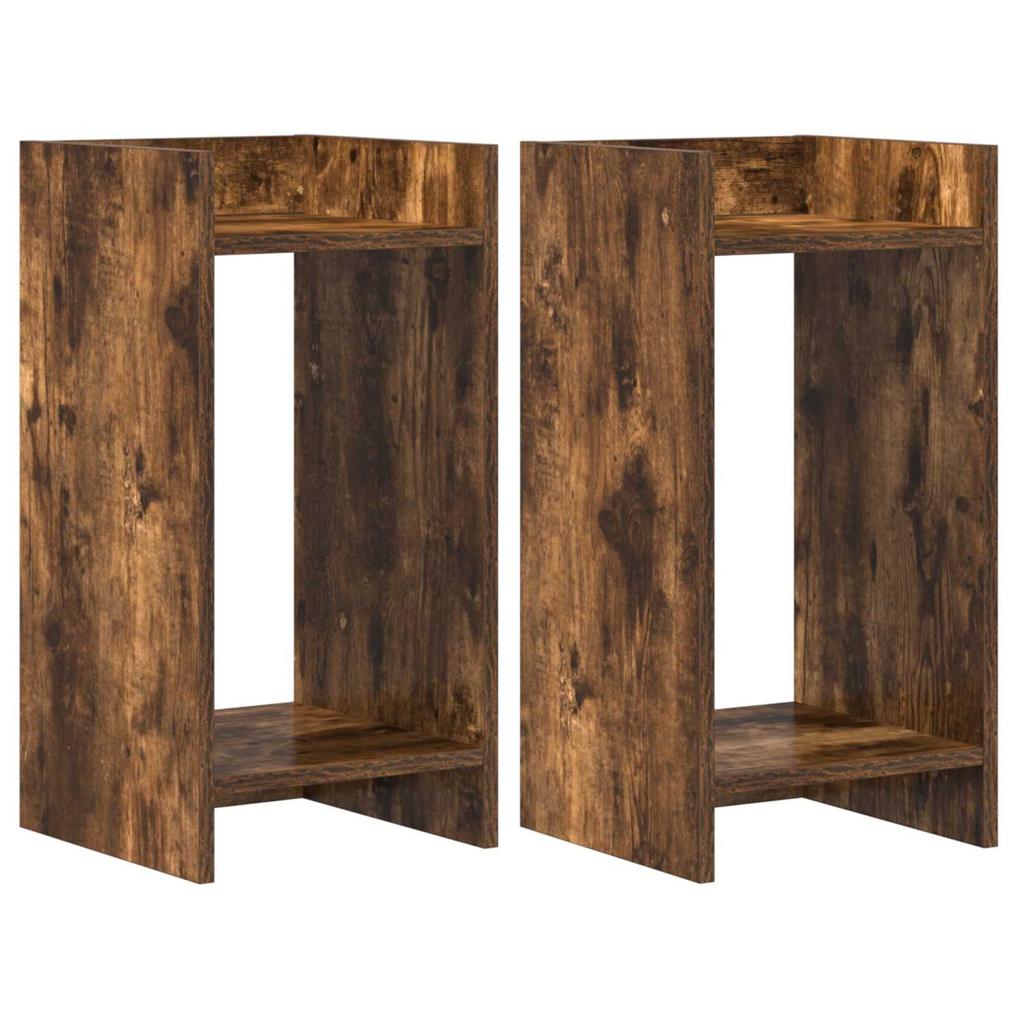 Augalų stovas su lentyna 2 pcs Rūkytas Ąžuolas 30 x 30 x 60 cm