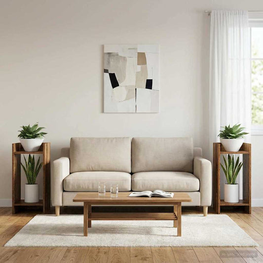 Augalų stovas su lentyna 2 pcs Senas medis 30 x 30 x 60 cm
