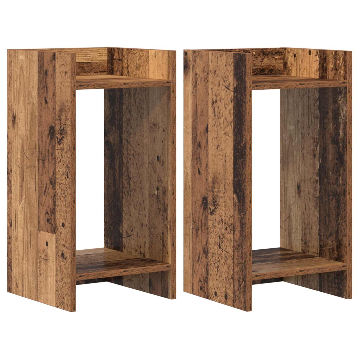Augalų stovas su lentyna 2 pcs Senas medis 30 x 30 x 60 cm