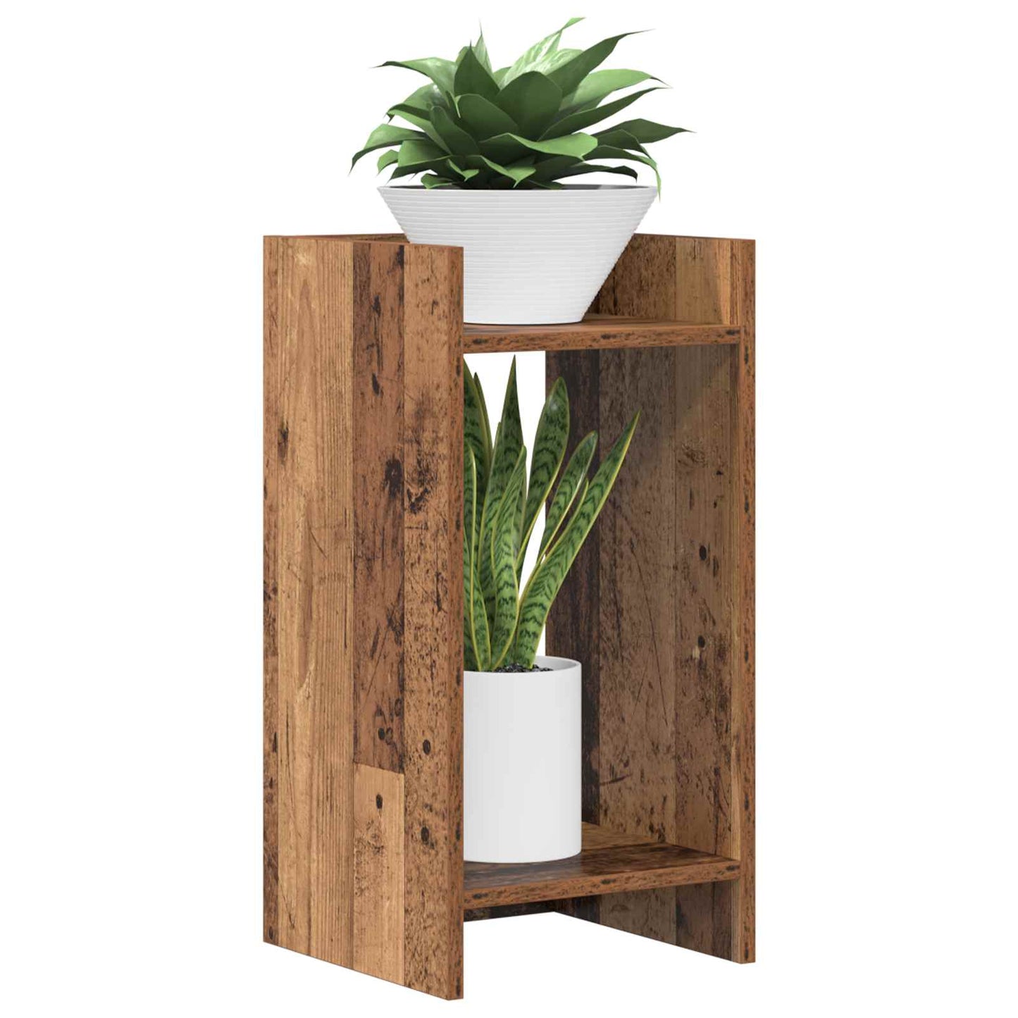 Augalų stovas su lentyna 2 pcs Senas medis 30 x 30 x 60 cm