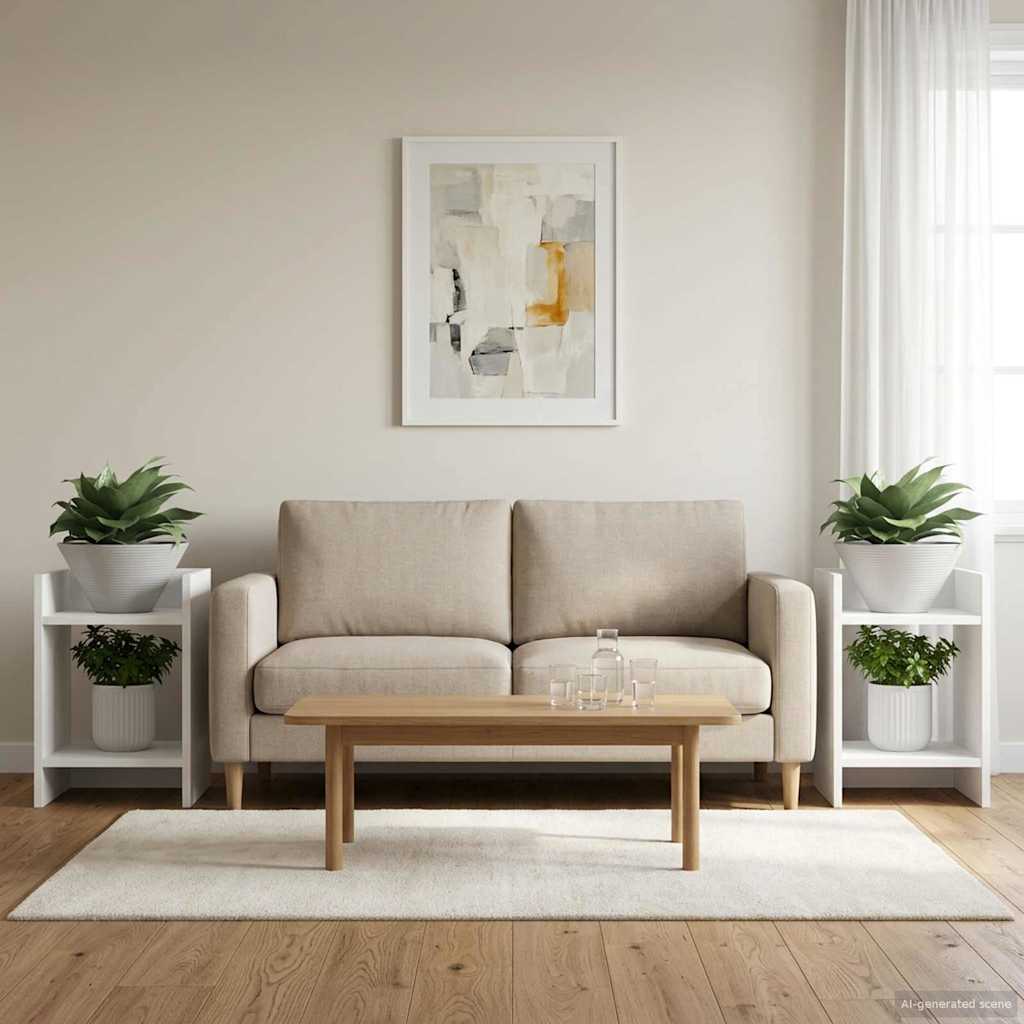 Augalų stovas 2 pcs Baltas 30 x 30 x 40 cm Dirbtinė mediena