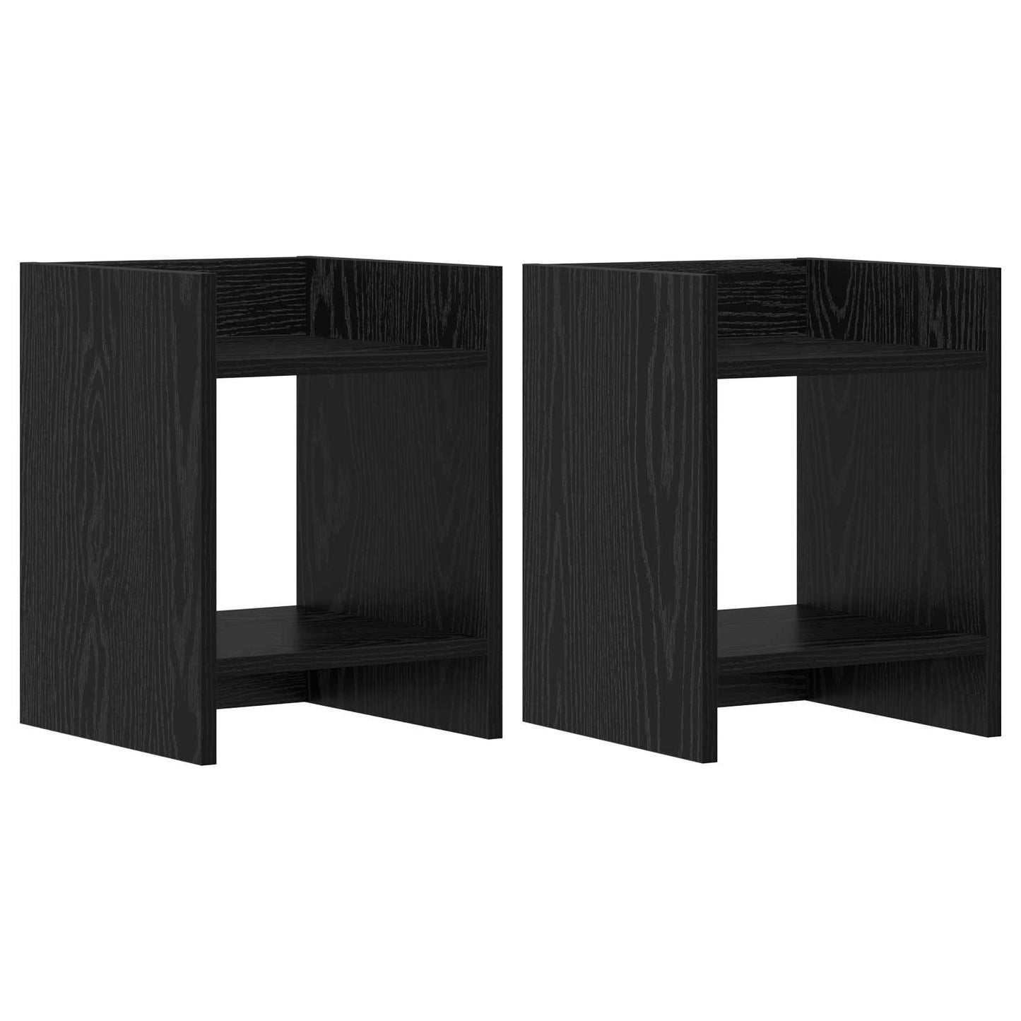 Augalų stovas su lentyna 2 pcs Juodas Ąžuolas 30 x 30 x 40 cm