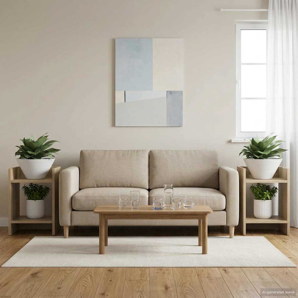 Augalų stovas su lentyna 2 pcs Sonoma ąžuolas 30 x 30 x 40 cm
