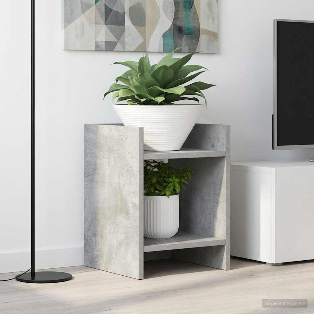 Augalų stovas su lentyna 2 pcs Betono Pilka 30 x 30 x 40 cm