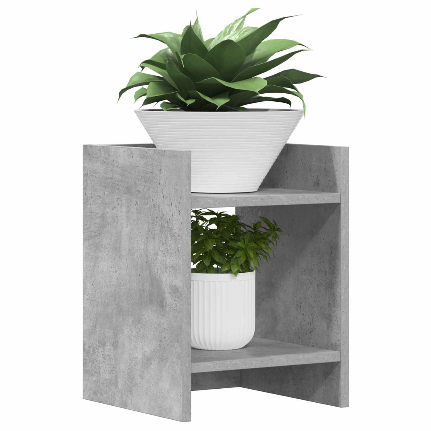 Augalų stovas su lentyna 2 pcs Betono Pilka 30 x 30 x 40 cm