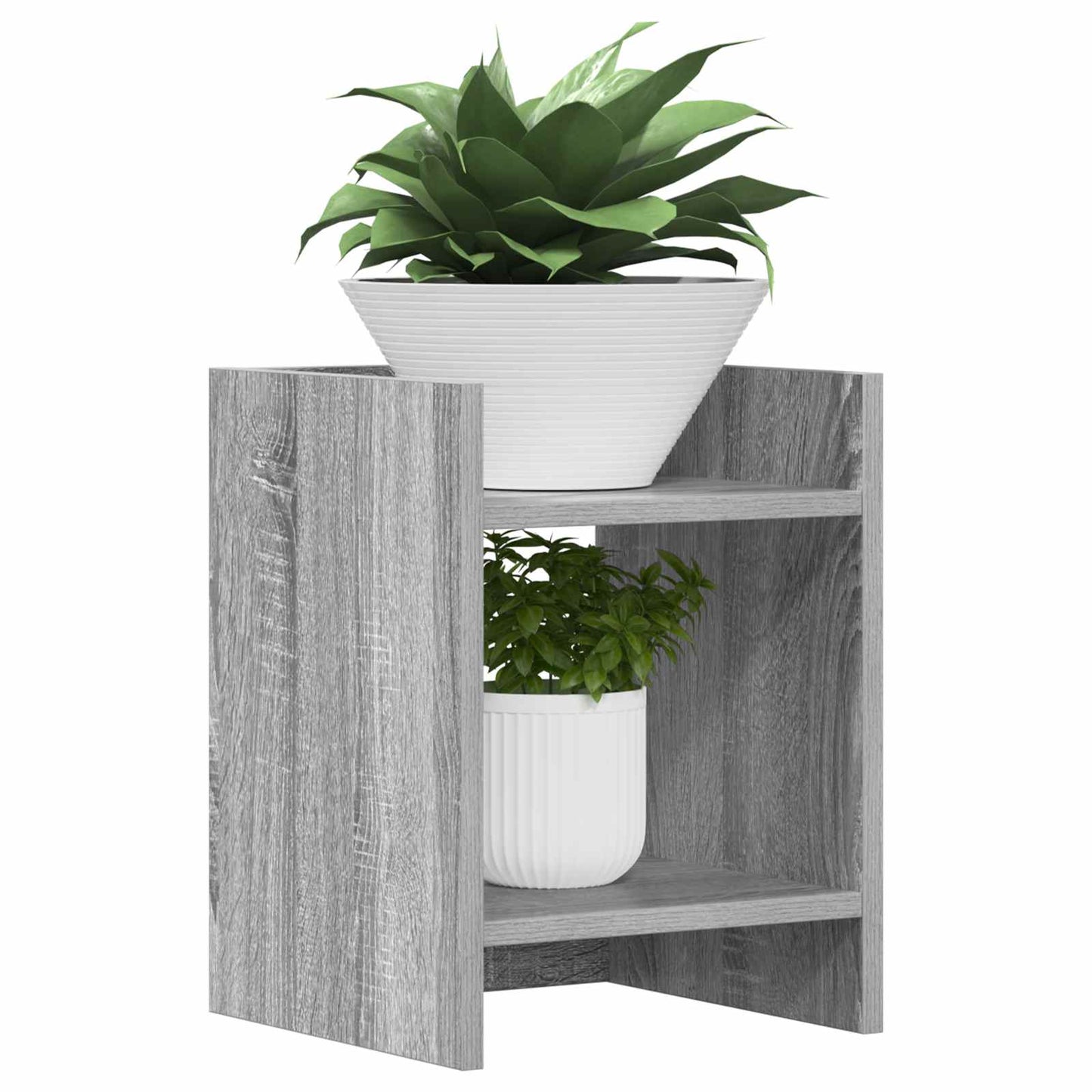 Augalų stovas su lentyna 2 pcs Pilka Sonoma 30 x 30 x 40 cm