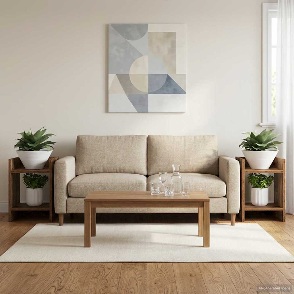 Augalų stovas su lentyna 2 pcs Senas medis 30 x 30 x 40 cm