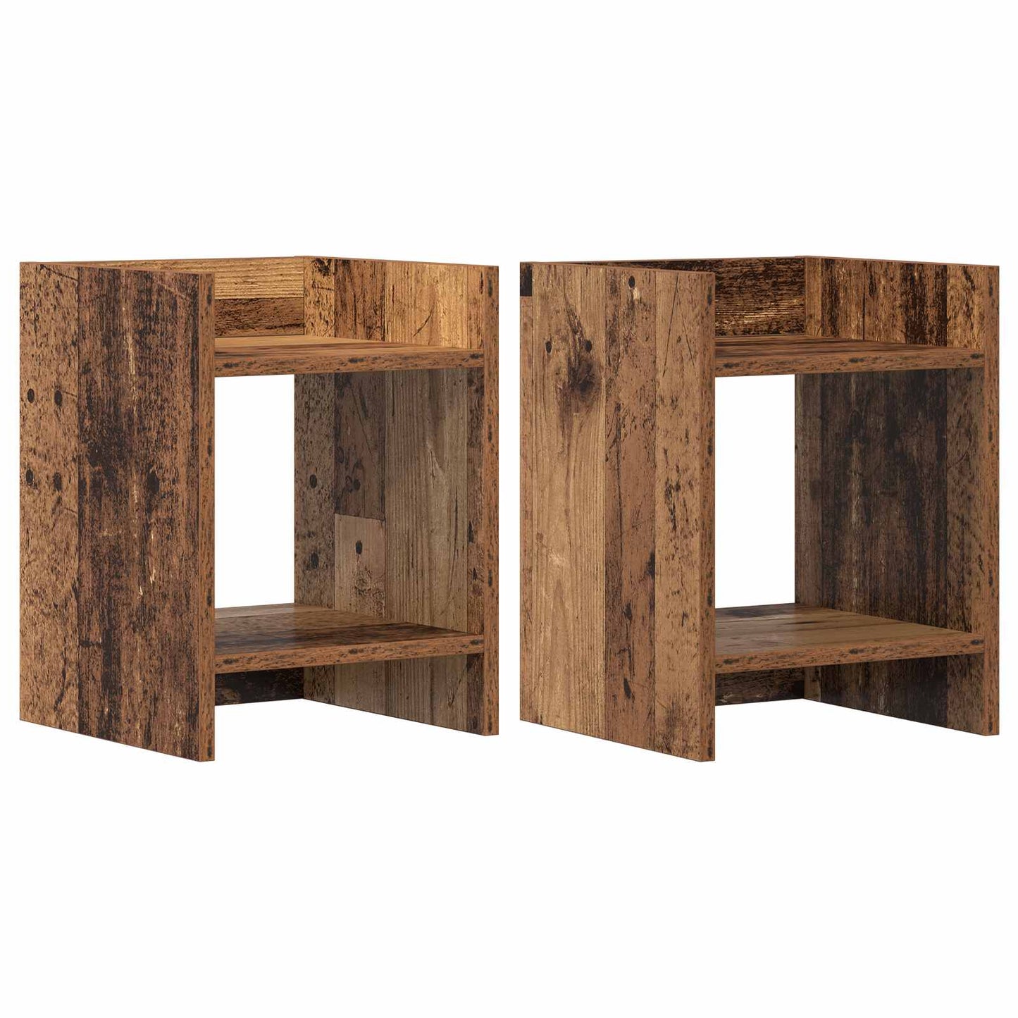 Augalų stovas su lentyna 2 pcs Senas medis 30 x 30 x 40 cm