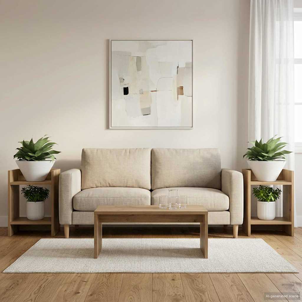 Augalų stovas su lentyna 2 pcs Amatinė Ąžuolas 30 x 30 x 40 cm