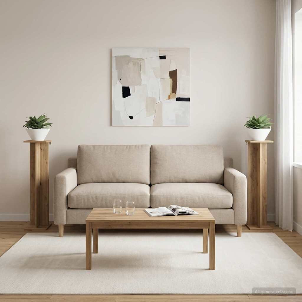 Augalų stovas 2 pcs Amatinė Ąžuolas 25 x 25,5 x 100,5 cm