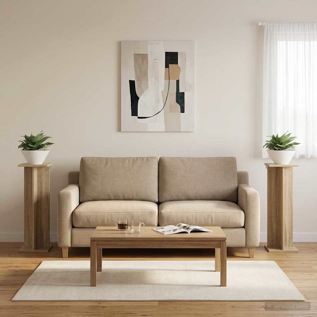 Augalų stovas 2 pcs Sonoma ąžuolas 25 x 25,5 x 80,5 cm