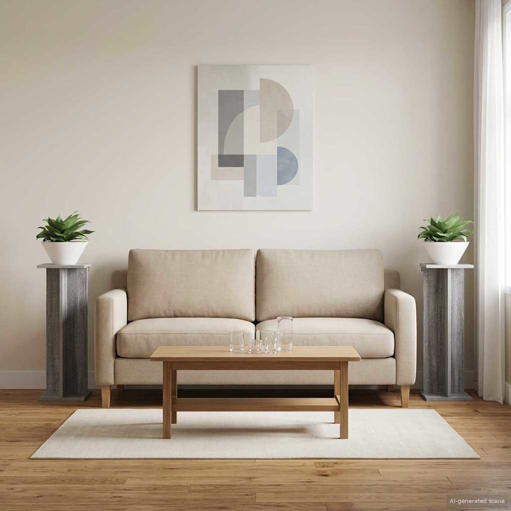 Augalų stovas 2 pcs Pilka Sonoma 25 x 25,5 x 80,5 cm