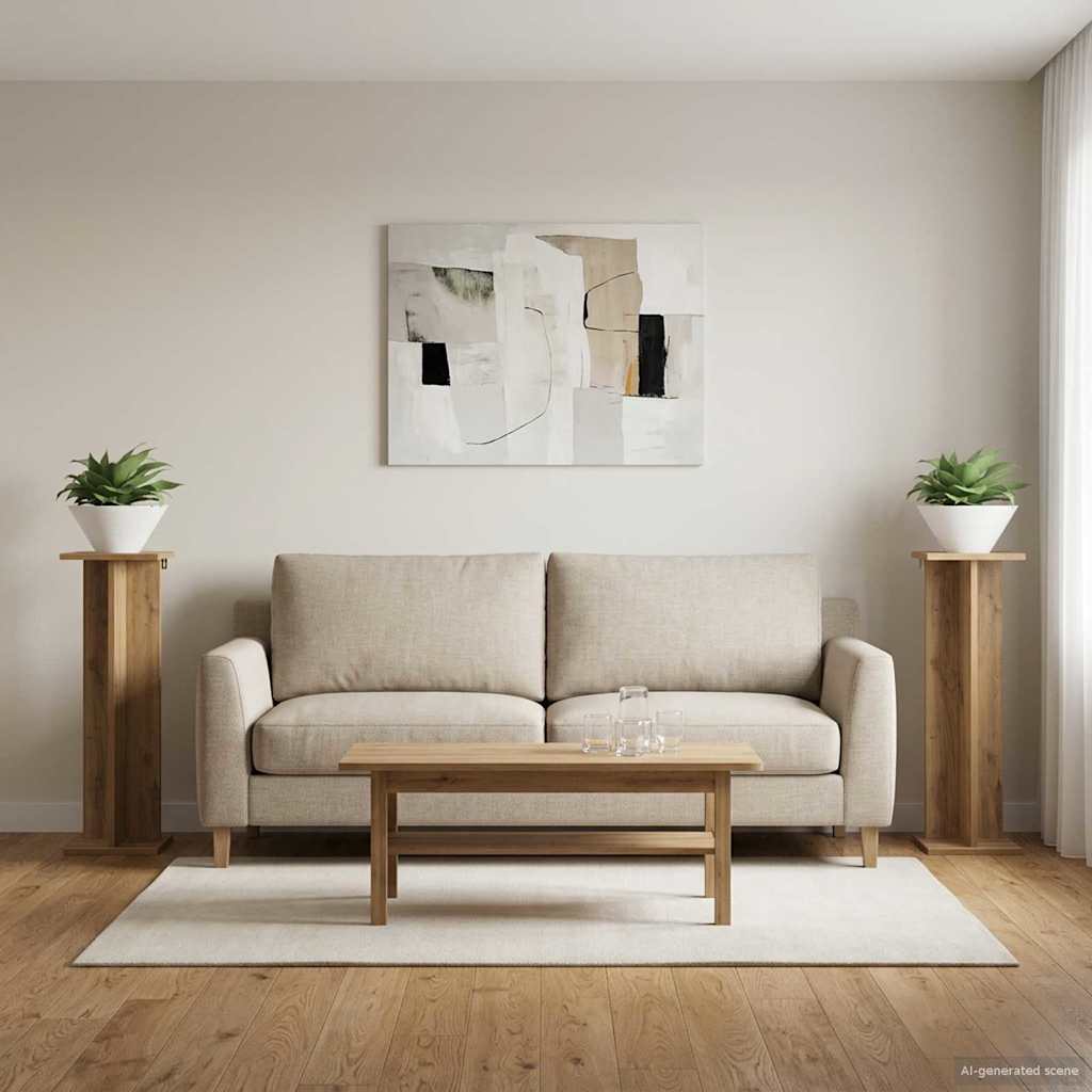 Augalų stovas 2 pcs Amatinė Ąžuolas 25 x 25,5 x 80,5 cm