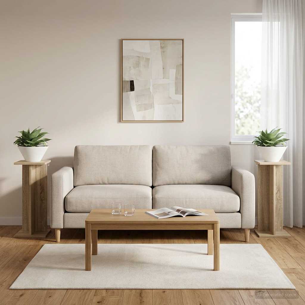Augalų stovas 2 pcs Sonoma ąžuolas 25 x 25,5 x 60,5 cm