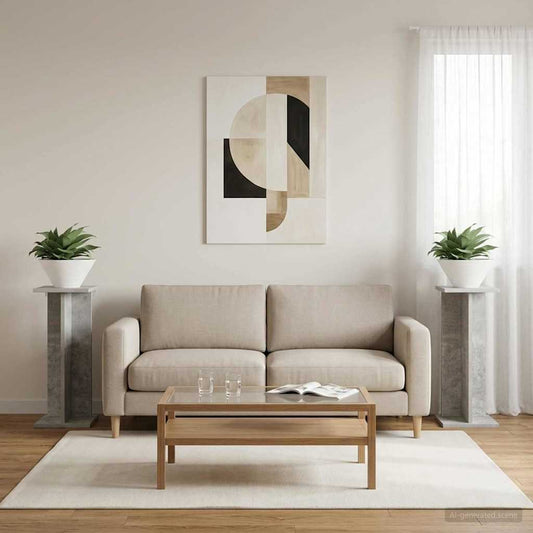 Augalų stovas 2 pcs Betono Pilka 25 x 25,5 x 60,5 cm
