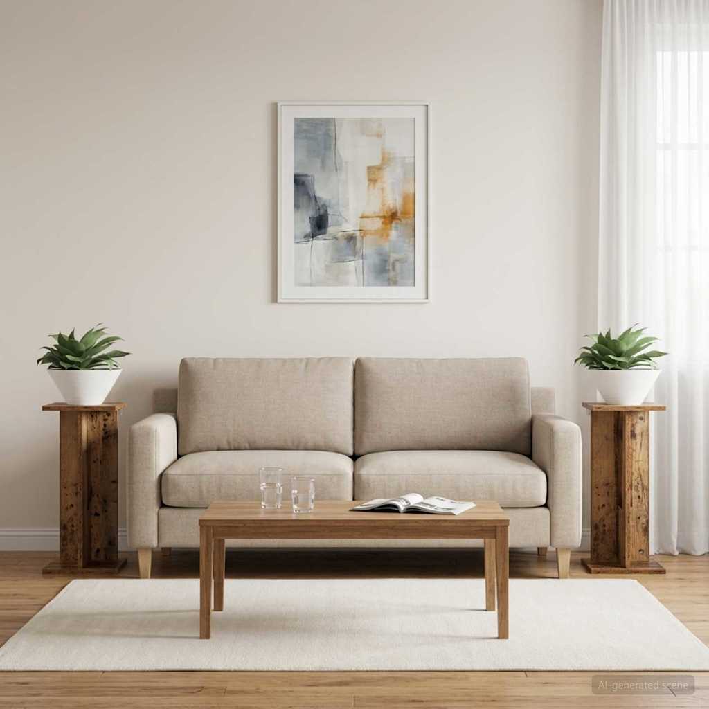 Augalų stovas 2 pcs Senas medis 25 x 25,5 x 60,5 cm