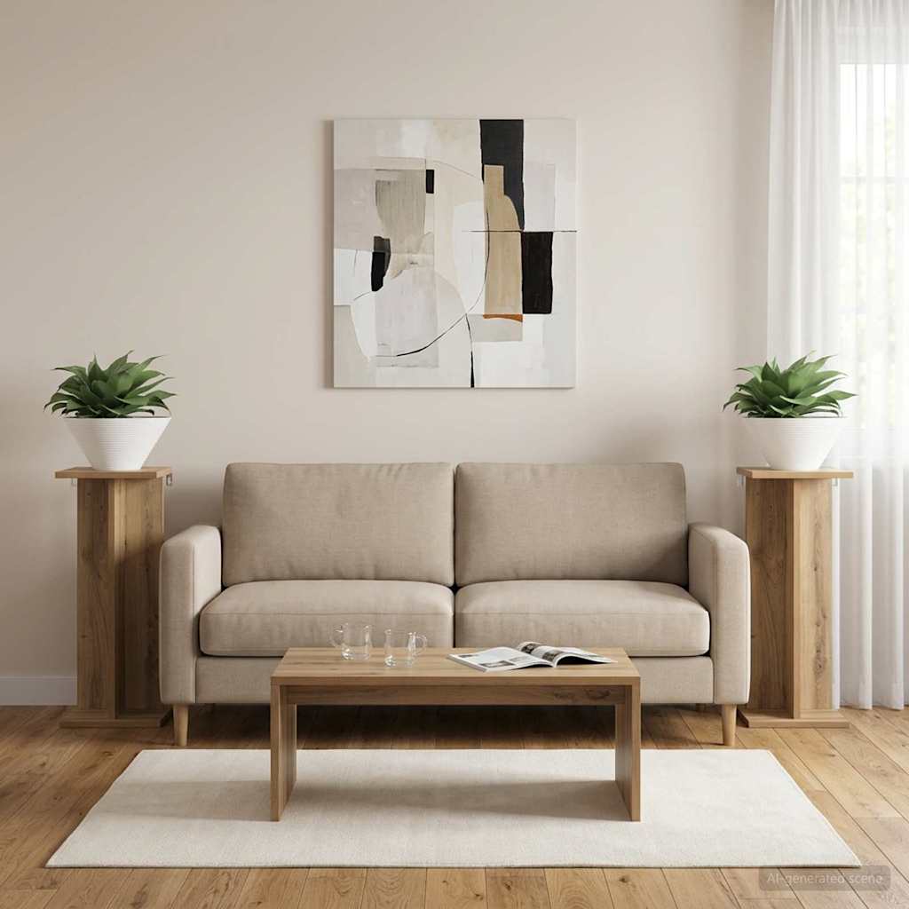 Augalų stovas 2 pcs Amatinė Ąžuolas 25 x 25,5 x 60,5 cm
