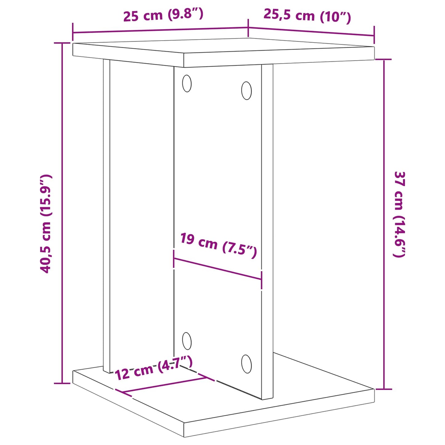 Augalų stovas Baltas 25 x 25,5 x 40,5 cm Dirbtinė mediena