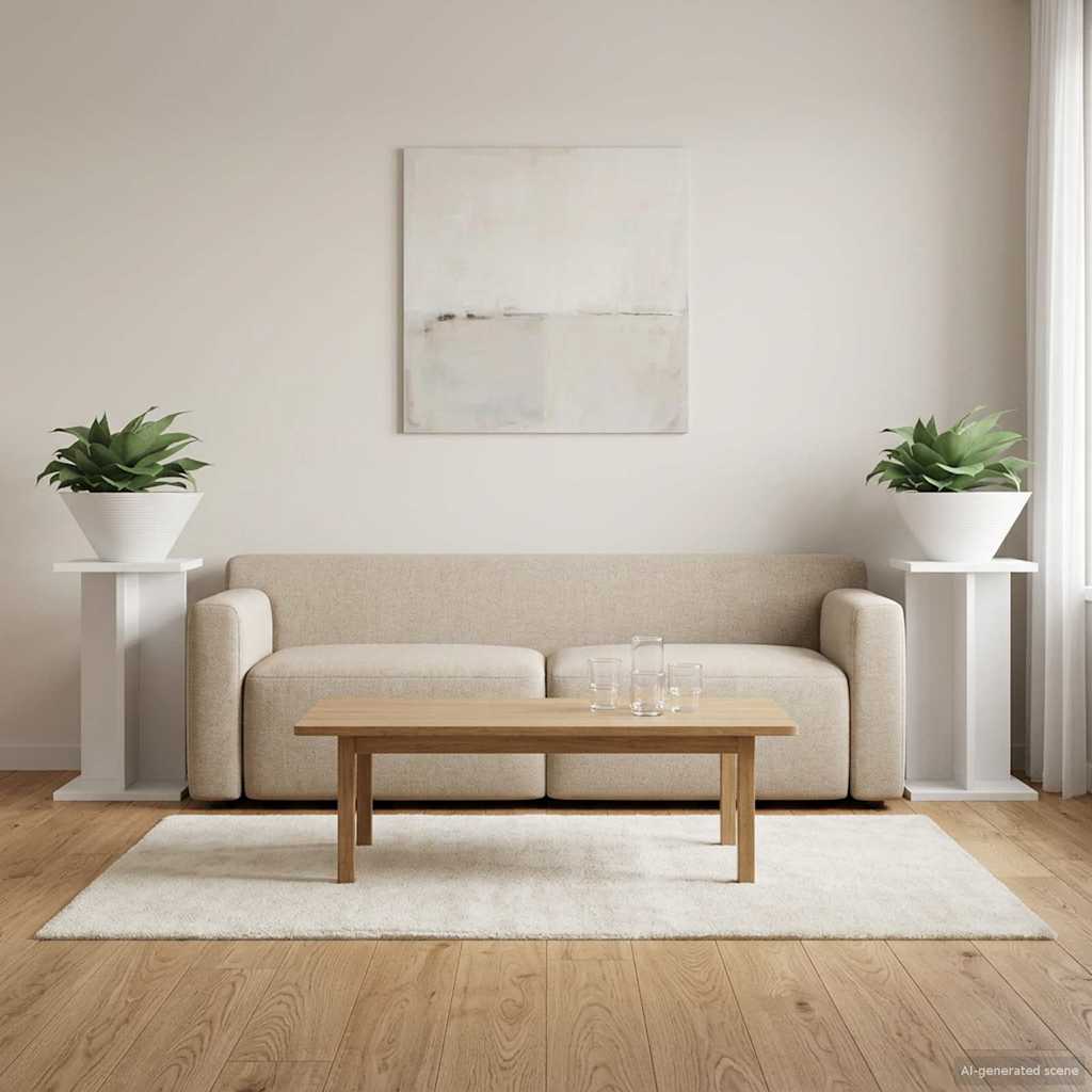 Augalų stovas 2 pcs Baltas 25 x 25,5 x 40,5 cm Dirbtinė mediena