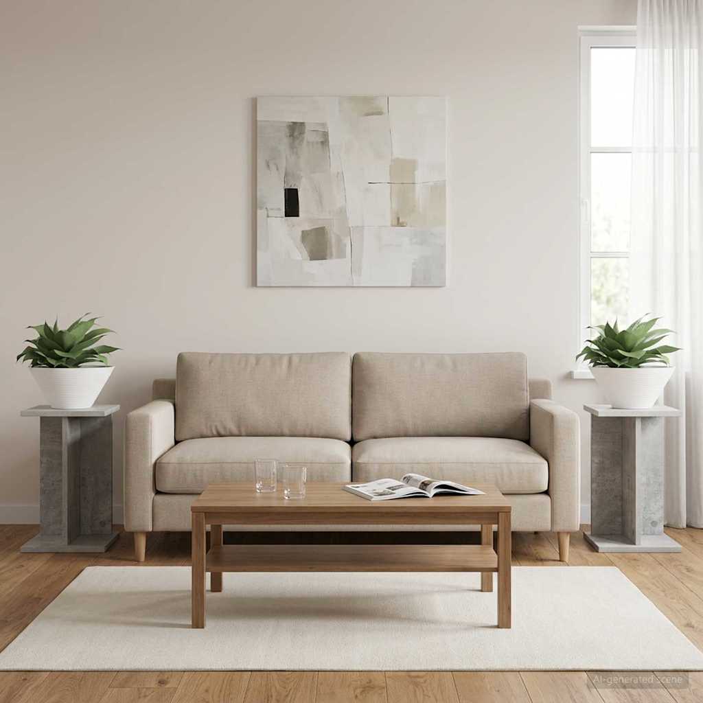 Augalų stovas 2 pcs Betono Pilka 25 x 25,5 x 40,5 cm