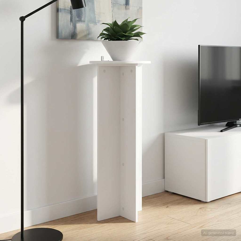 Augalų stovas 2 pcs Balta Ø40 x 100 cm Apdirbta mediena