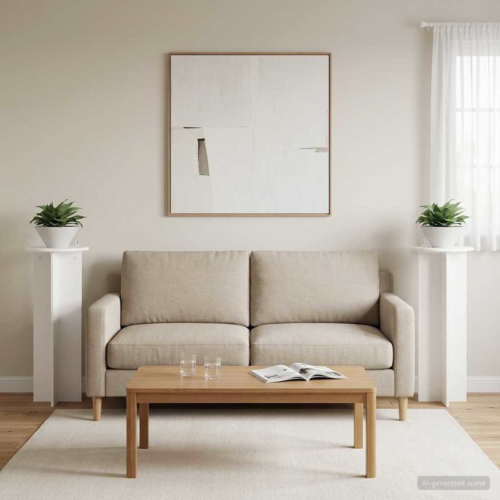 Augalų stovas 2 pcs Balta Ø40 x 100 cm Apdirbta mediena