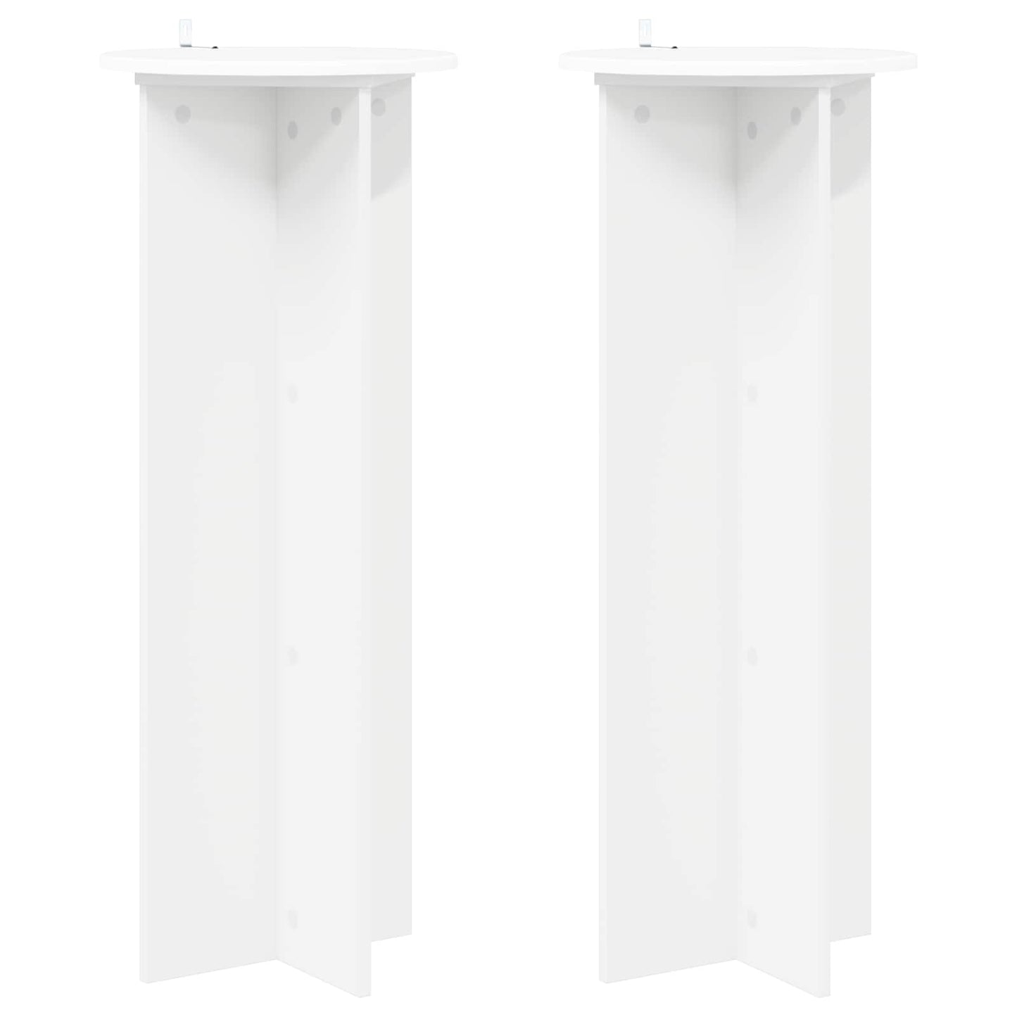Augalų stovas 2 pcs Balta Ø40 x 100 cm Apdirbta mediena
