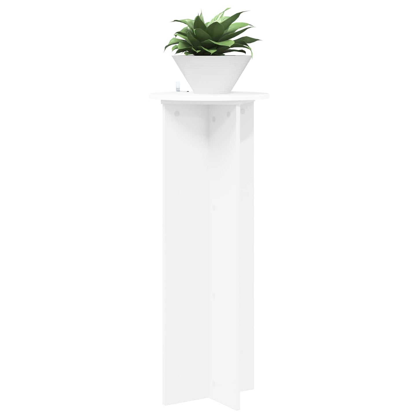 Augalų stovas 2 pcs Balta Ø40 x 100 cm Apdirbta mediena