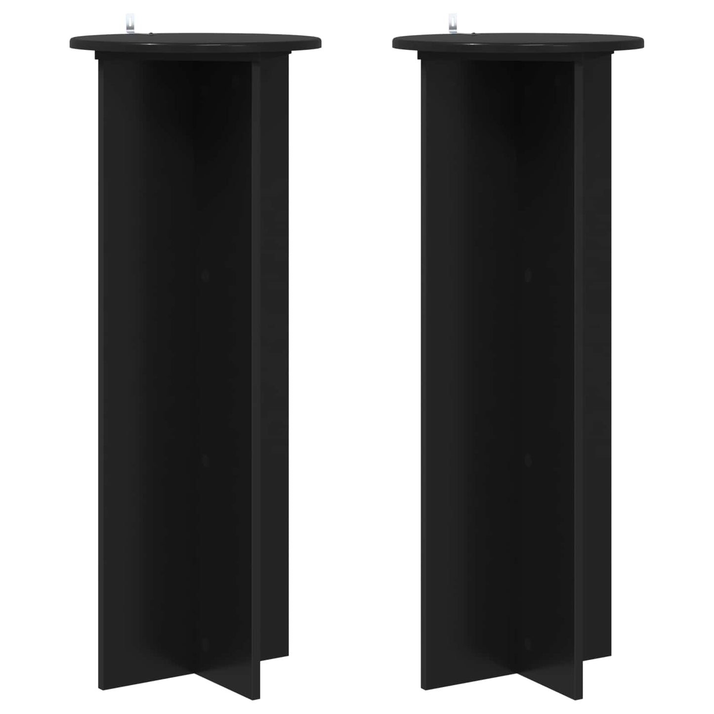 Augalų stovas 2 pcs Juoda Ø40 x 100 cm Apdirbta mediena