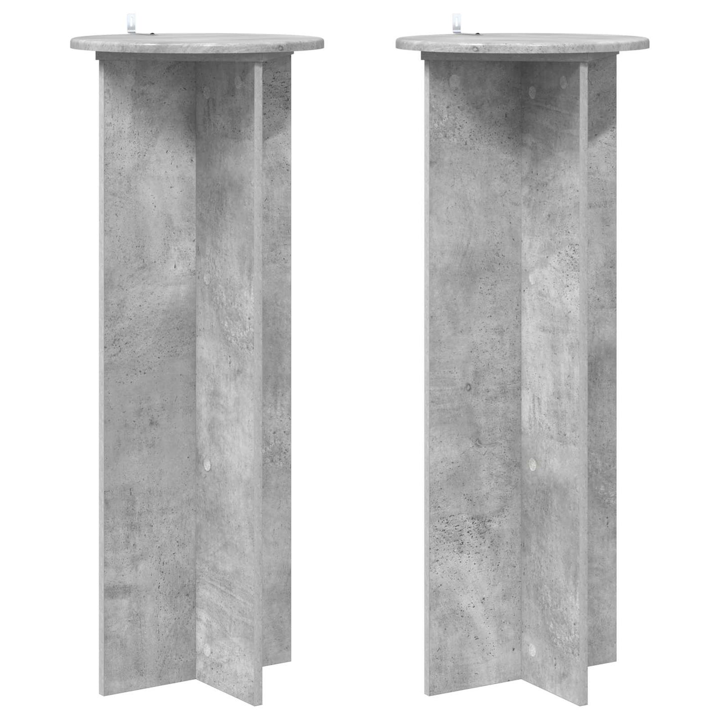 Augalų stovas 2 pcs Betono pilka Ø40 x 100 cm Apdirbta mediena