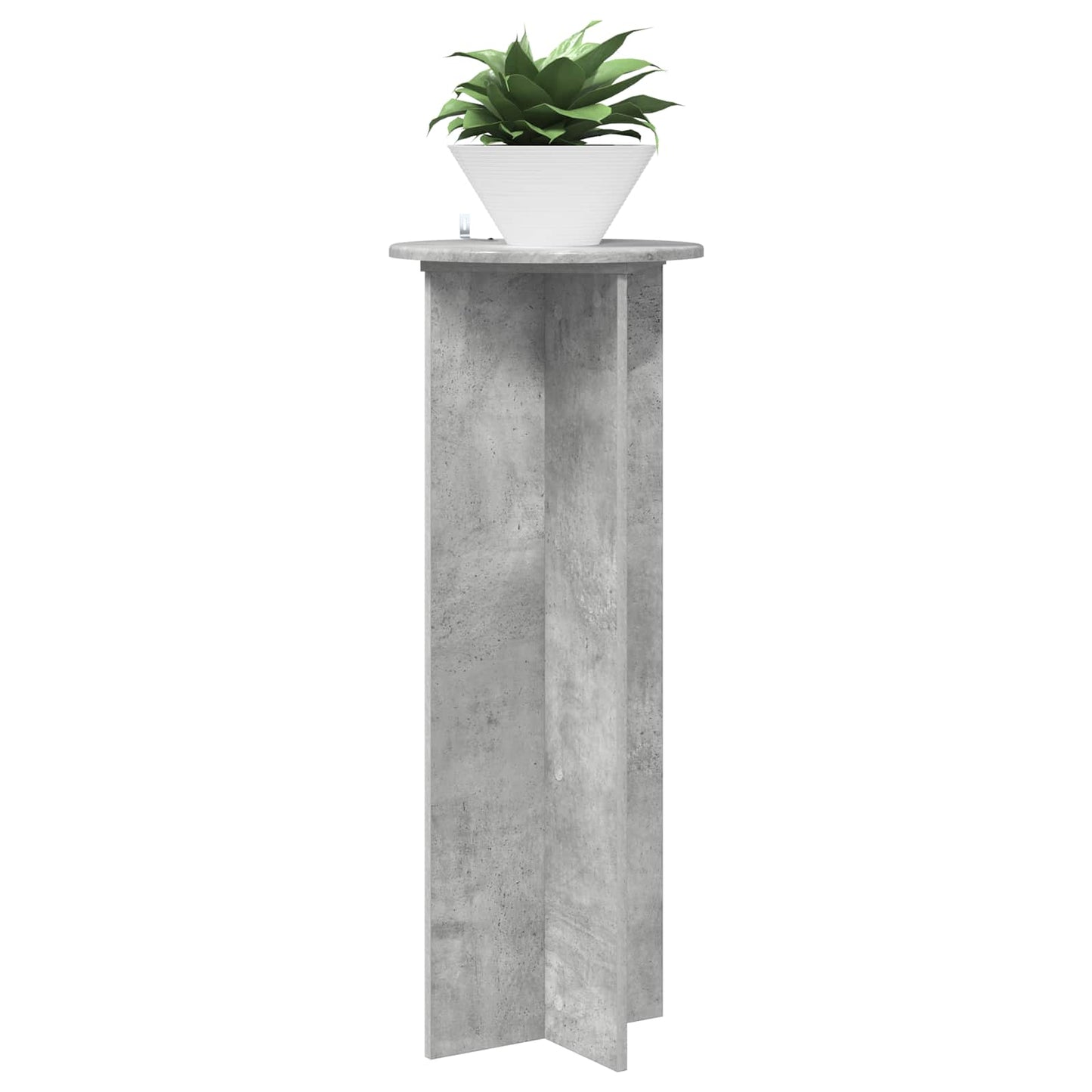 Augalų stovas 2 pcs Betono pilka Ø40 x 100 cm Apdirbta mediena