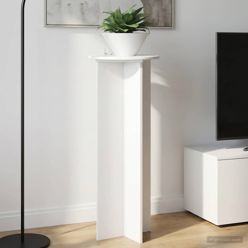 Augalų stovas 2 pcs Itin blizgi balta Ø40 x 100 cm