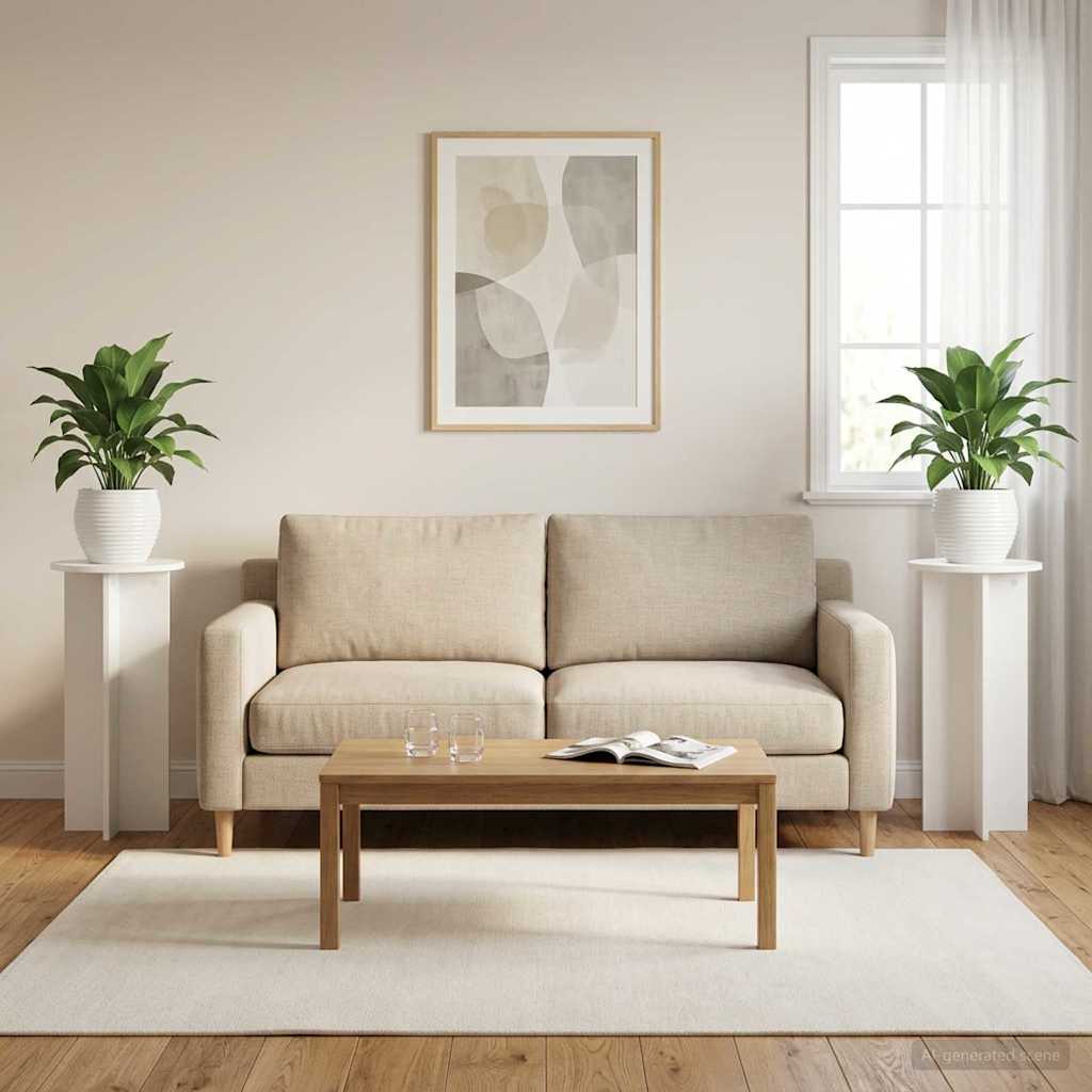 Augalų stovas 2 pcs Itin blizgi balta Ø40 x 100 cm
