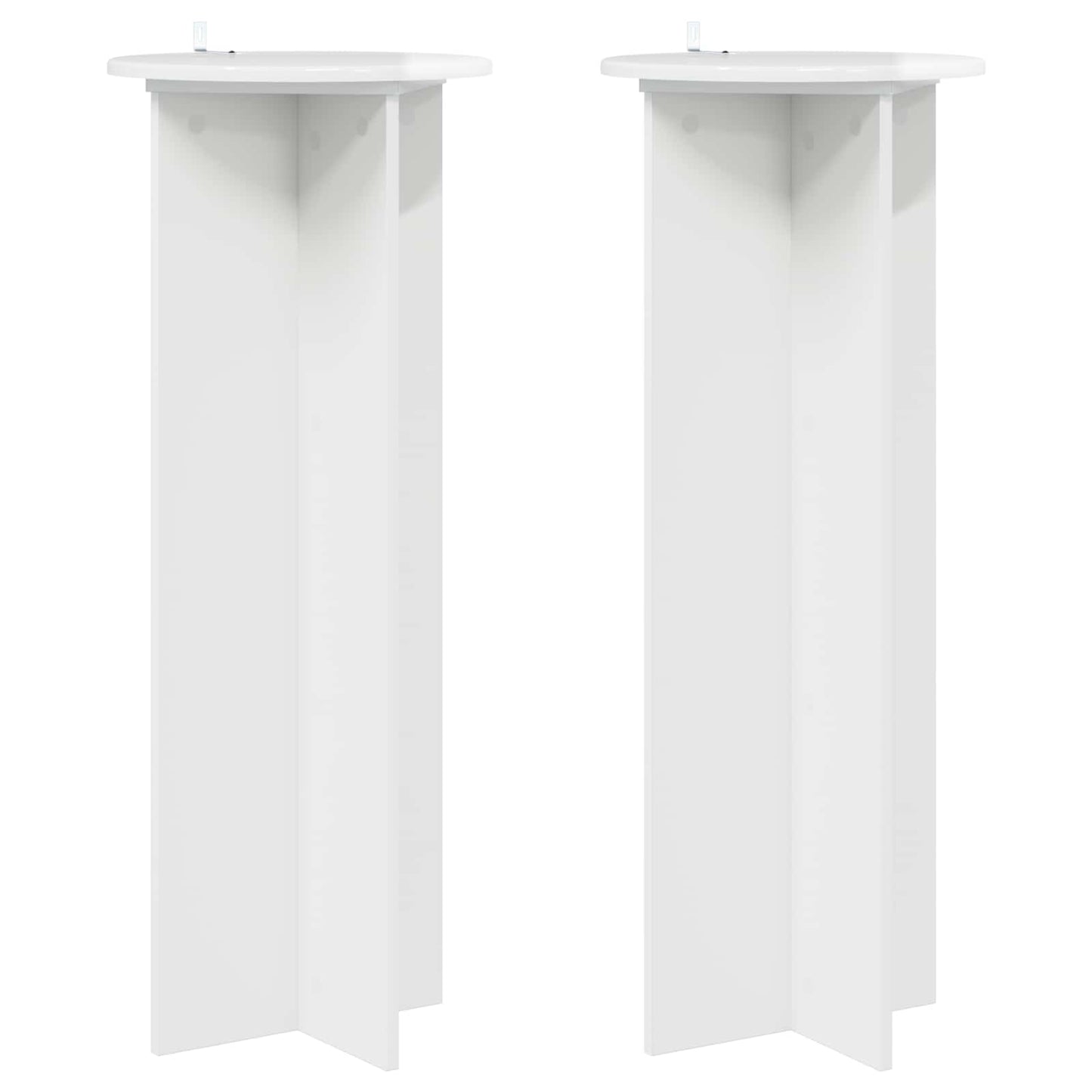 Augalų stovas 2 pcs Itin blizgi balta Ø40 x 100 cm