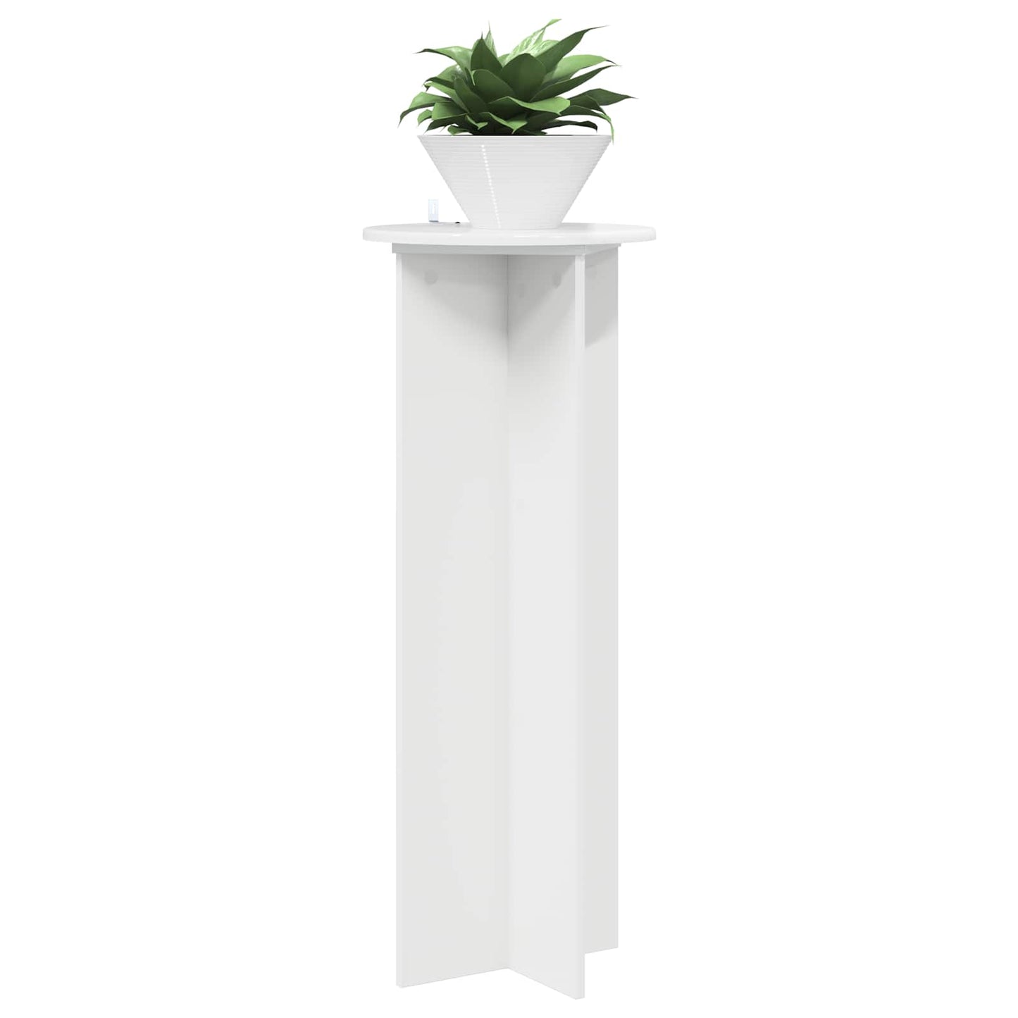 Augalų stovas 2 pcs Itin blizgi balta Ø40 x 100 cm