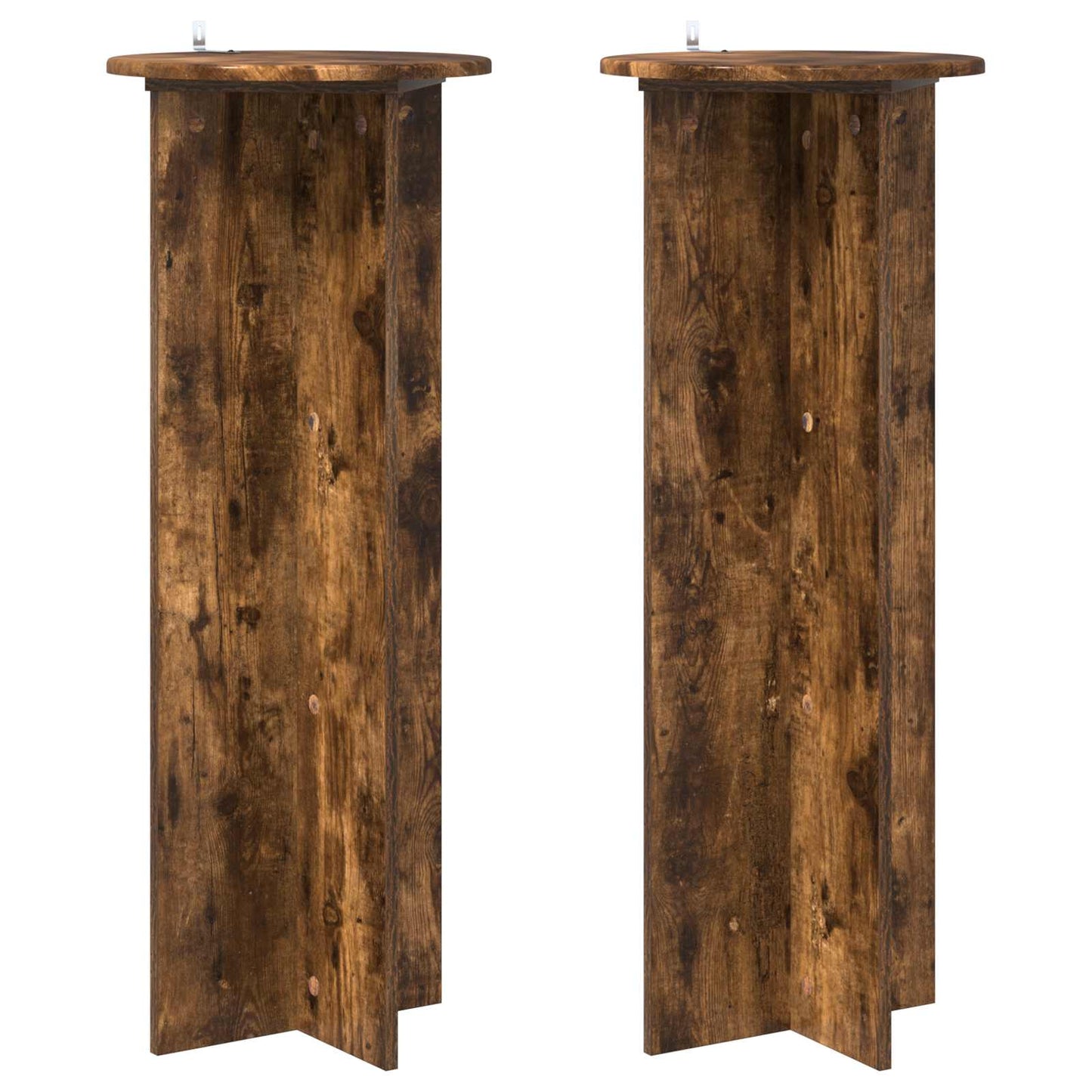 Augalų stovas 2 pcs Dūminio ąžuolo Ø40 x 100 cm