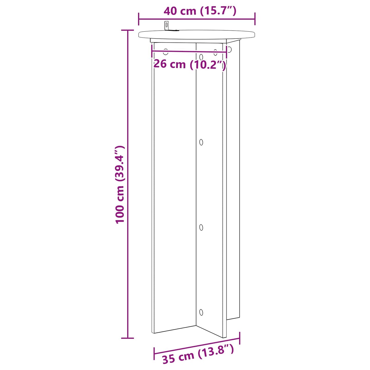 Augalų stovas 2 pcs Dūminio ąžuolo Ø40 x 100 cm