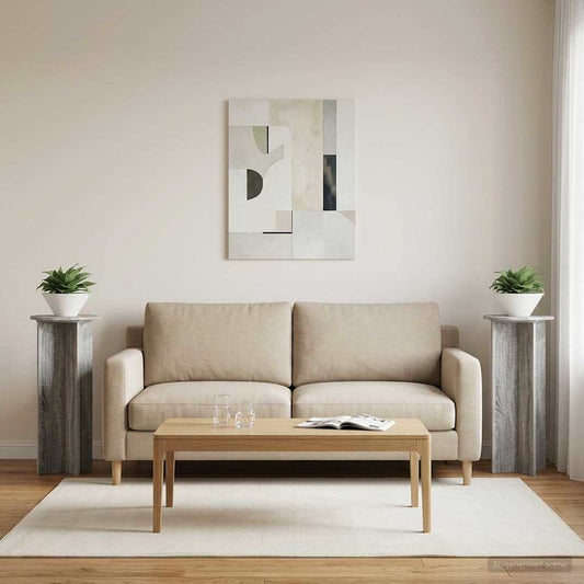 Augalų stovas 2 pcs Pilka sonoma ąžuolo Ø40 x 100 cm