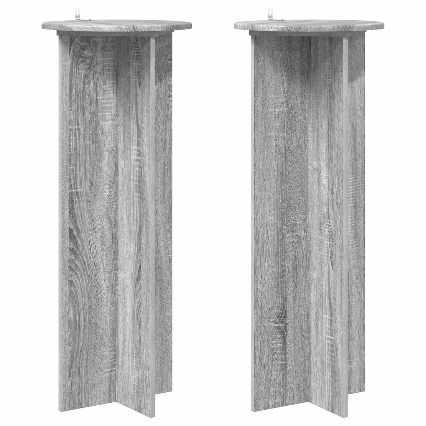 Augalų stovas 2 pcs Pilka sonoma ąžuolo Ø40 x 100 cm