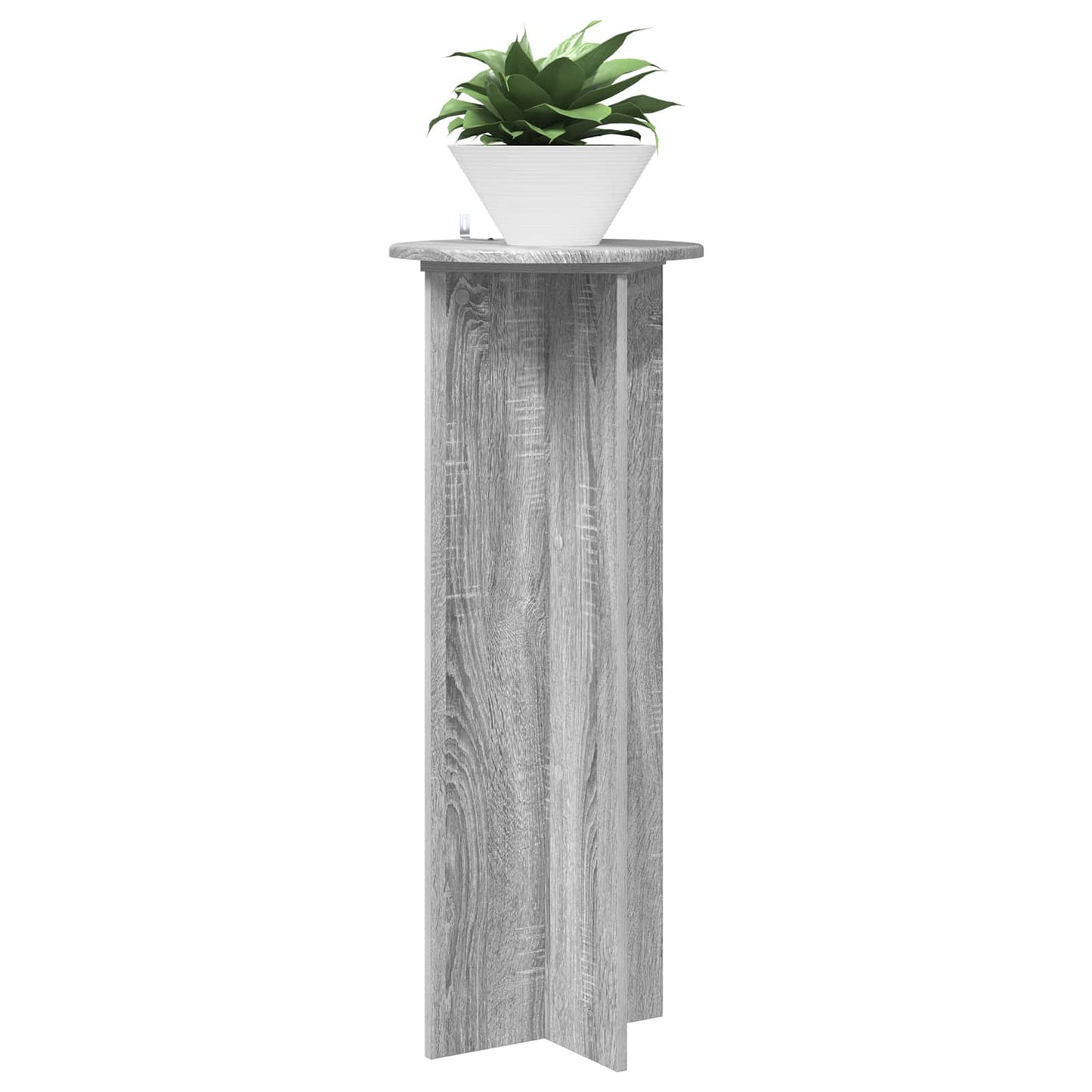 Augalų stovas 2 pcs Pilka sonoma ąžuolo Ø40 x 100 cm